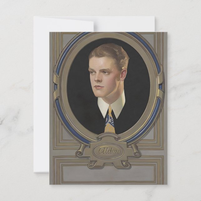 Cartes Pour Fêtes Annuelles Leyendecker Arrow Coller Annonce Homme (Devant)