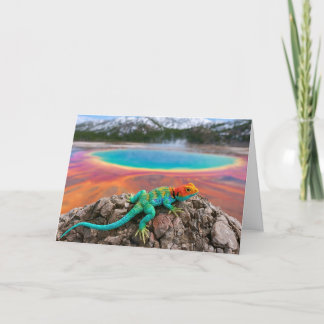 Cartes Pour Fêtes Annuelles Lézard à collerette au crochet visite Yellowstone