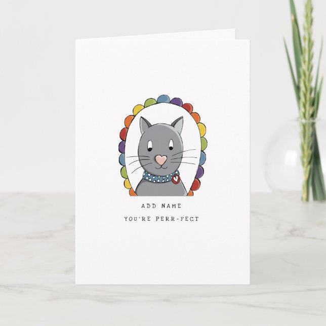 Cartes Pour Fêtes Annuelles LGBT | Saint Valentin | Chat | fierté | (Devant)