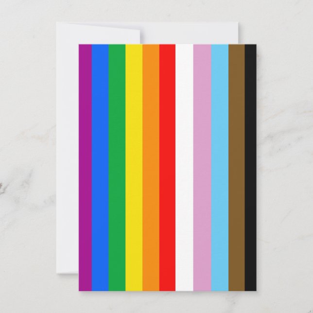 Cartes Pour Fêtes Annuelles LGBTQ+ Progrès des bandes d'indicateur (Devant)