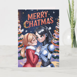 Cartes Pour Fêtes Annuelles LGBTQIA Chatbot Love Female Ai Christmas