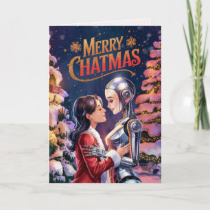 Cartes Pour Fêtes Annuelles LGBTQIA Chatbot Love Female Ai Christmas