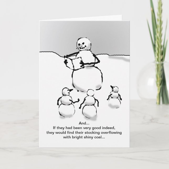 Cartes Pour Fêtes Annuelles L'histoire de Noël pour les hommes de neige (Devant)