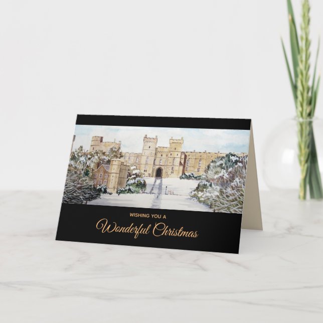 Cartes Pour Fêtes Annuelles L'hiver au château de Windsor Merveilleux Noël (Devant)