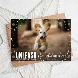 Cartes Pour Fêtes Annuelles Libérez la Joie ! Photo de chien Noël