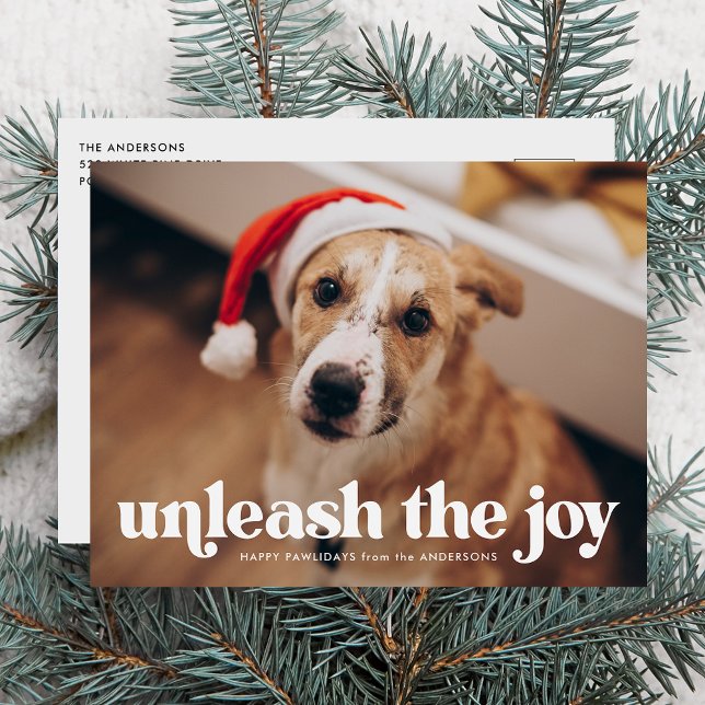 Cartes Pour Fêtes Annuelles Libérez la photo Joy Dog (Créateur téléchargé)
