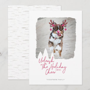 Cartes Pour Fêtes Annuelles Libérez La Soirée Fun Pet Photo Reindeer Noël