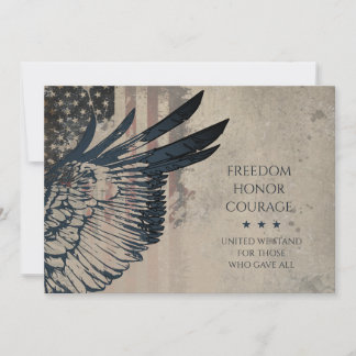 Cartes Pour Fêtes Annuelles Liberté • Honneur • Courage Art de l'aigle patriot