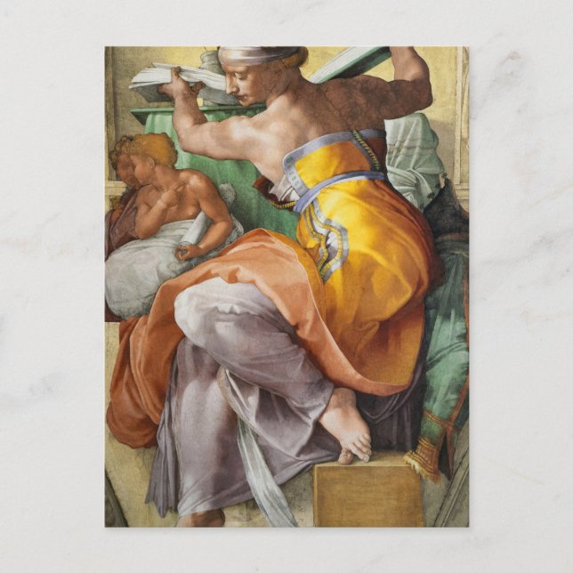 Cartes Pour Fêtes Annuelles Libyan Sibyl, Chapelle Sixtine par Michel-Ange (Devant)