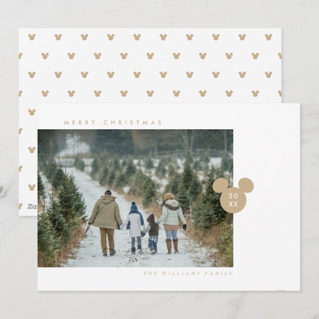 Cartes Pour Fêtes Annuelles L'icône de Noël de Mickey de Disney (Devant / Derrière)
