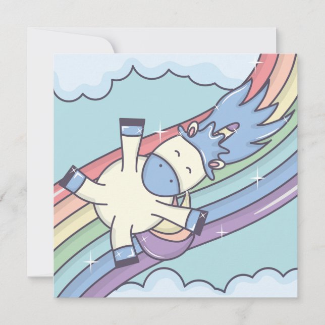 Cartes Pour Fêtes Annuelles Licorne (Devant)