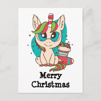 Cartes Pour Fêtes Annuelles Licorne à thème de Noël