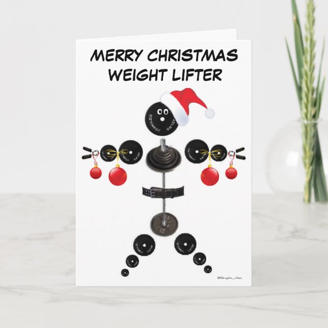 Cartes Pour Fêtes Annuelles Lifter de poids de Noël (Devant)