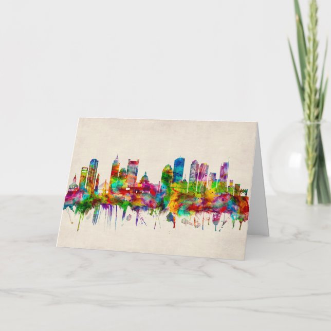 Cartes Pour Fêtes Annuelles Ligne aérienne du Massachusetts de Boston (Devant)