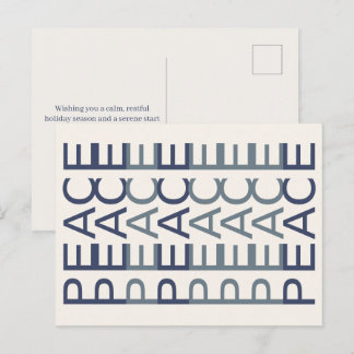 Cartes Pour Fêtes Annuelles Ligne artistique architecturale | Cobalt Noël Paix