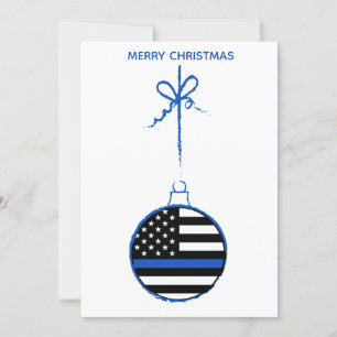 Cartes Pour Fêtes Annuelles Ligne Bleue Mince Police de Noël