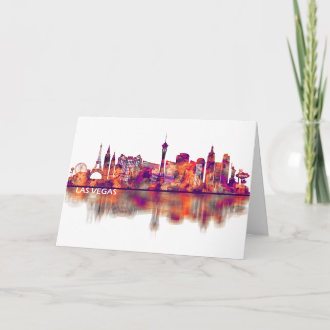 Cartes Pour Fêtes Annuelles Ligne d'atterrissage de Las Vegas (Devant)