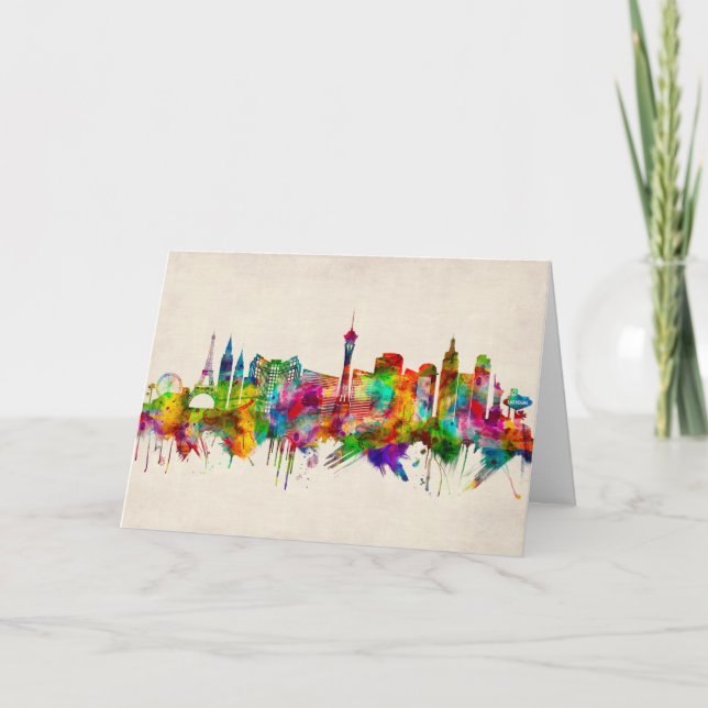 Cartes Pour Fêtes Annuelles Ligne d'atterrissage de Las Vegas (Devant)