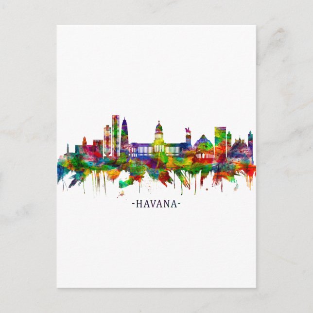 Cartes Pour Fêtes Annuelles Ligne de Havana Cuba (Devant)