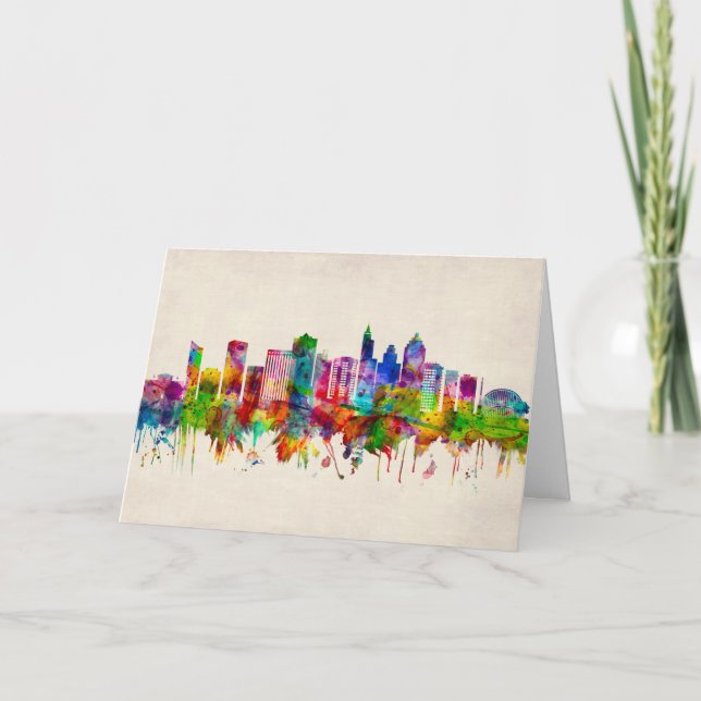 Cartes Pour Fêtes Annuelles Ligne de Raleigh Caroline du Nord (Devant)
