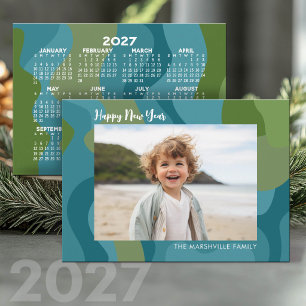 Cartes Pour Fêtes Annuelles Ligne organique Art abstrait 1 Photo - Calendrier