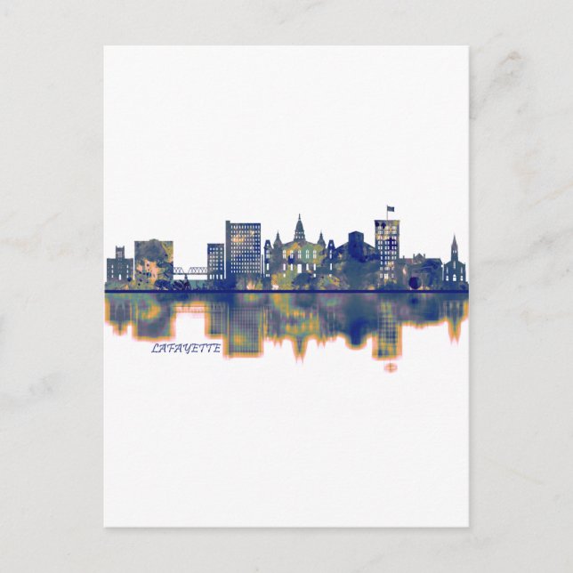 Cartes Pour Fêtes Annuelles Ligne Skyline Lafayette (Devant)