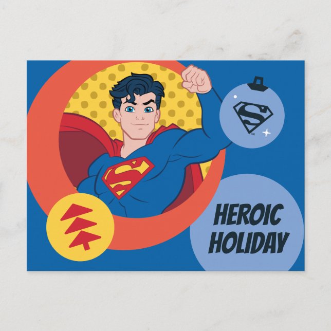 Cartes Pour Fêtes Annuelles Ligue de Justice Superman Holiday Bauble (Devant)