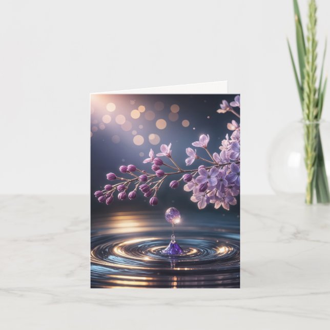 Cartes Pour Fêtes Annuelles Lilac Dewdrop (Devant)