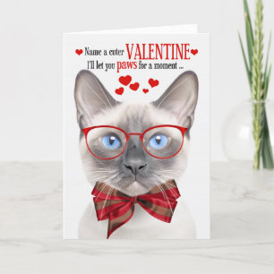 Cartes Pour Fêtes Annuelles Lilac Point Siamese Chat Valentine Feline Humour
