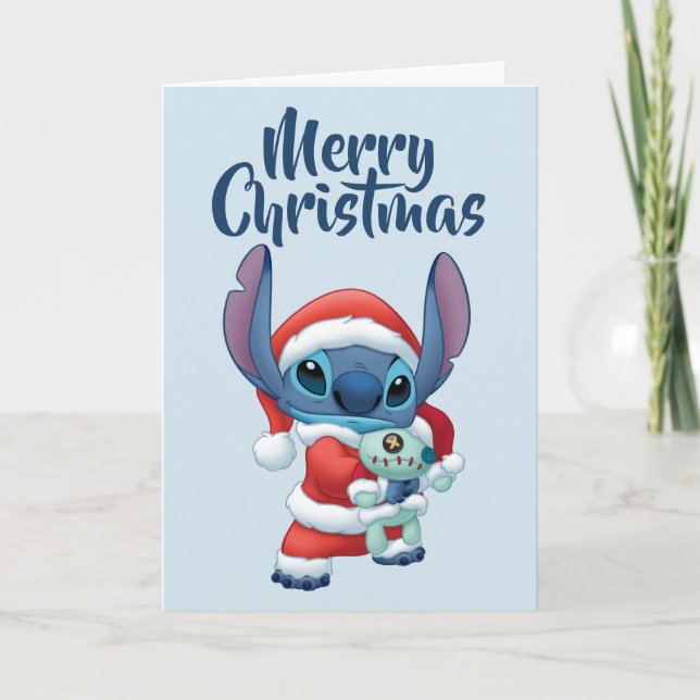 Cartes Pour Fêtes Annuelles Lilo & Stitch | Santa Claus Stitch (Devant)