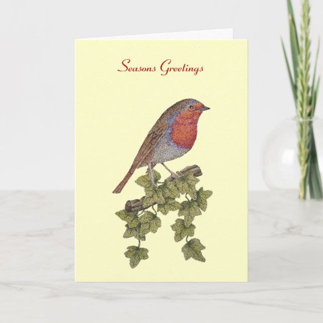 Cartes Pour Fêtes Annuelles l'image du merle était perché sur Noël de feuille (Devant)