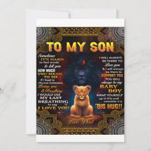 Cartes Pour Fêtes Annuelles Lion à mon fils Parfois c'est dur papa