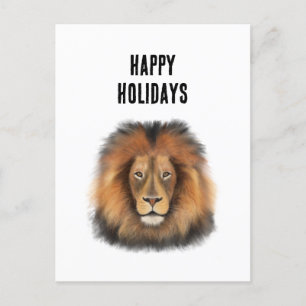 Cartes Pour Fêtes Annuelles lion aquarelle Leo roi safari animal jungle chat