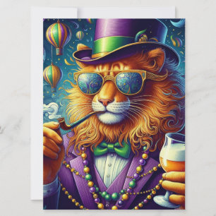 Cartes Pour Fêtes Annuelles Lion/Louisiana Mardi Gras