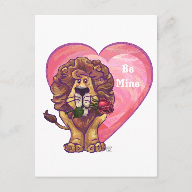 Cartes Pour Fêtes Annuelles Lion Saint Valentin (Devant)