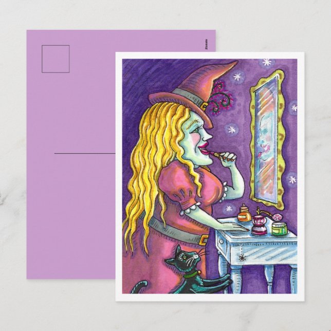 CARTES POUR FÊTES ANNUELLES LIPSTICK DE TÉMOIN, PARFUME & NAIL POLISH, FUNNY C (Devant / Derrière)
