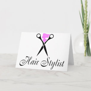 Cartes Pour Fêtes Annuelles Liste De Cheveux (Ciseaux/Rose)