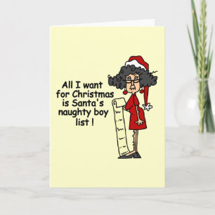 Cartes Pour Fêtes Annuelles Liste des garçons de père Noël Naughty