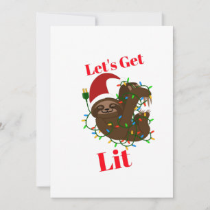Cartes Pour Fêtes Annuelles Lit Christmas Sloth