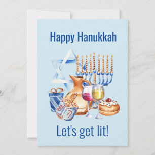 Cartes Pour Fêtes Annuelles Lit Wine Lover Hanoukka