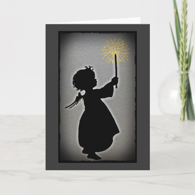 Cartes Pour Fêtes Annuelles Little Angel Lit Sa Lumière (Devant)