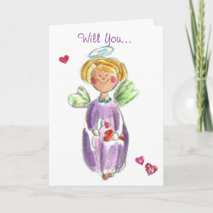 Cartes Pour Fêtes Annuelles Little Angel Tu Seras À Moi Valentine