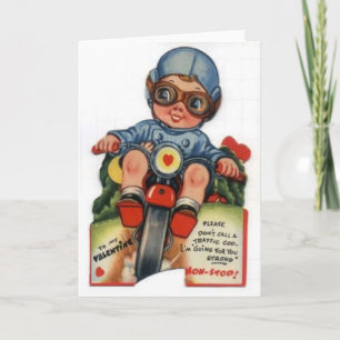 Cartes Pour Fêtes Annuelles Little Biker Boy Vintage Valentine