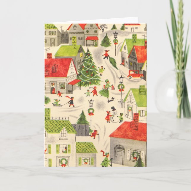 Cartes Pour Fêtes Annuelles Little Christmas Village (Devant)