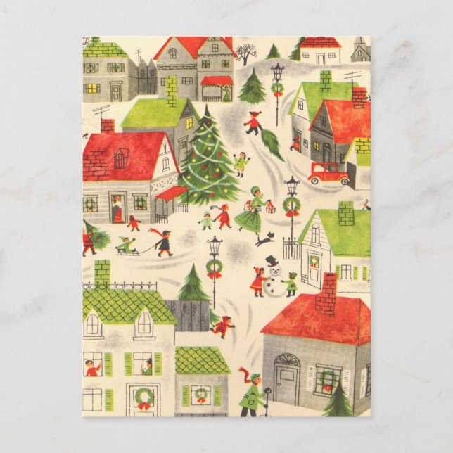 Cartes Pour Fêtes Annuelles Little Christmas Village (Devant)