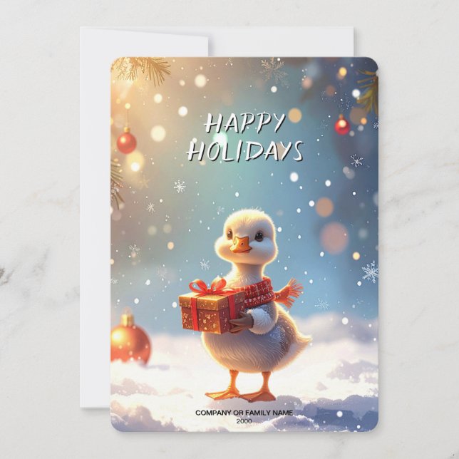 Cartes Pour Fêtes Annuelles Little Duck Christmas Holiday Card (Devant)