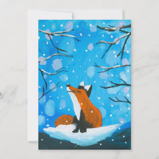 Cartes Pour Fêtes Annuelles Little Fox Loves Snow