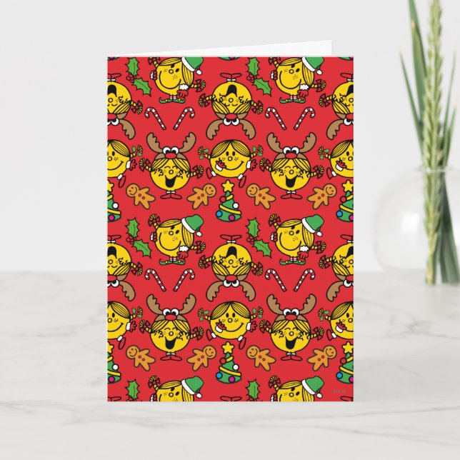 Cartes Pour Fêtes Annuelles Little Miss Sunshine Red Christmas Pattern (Devant)