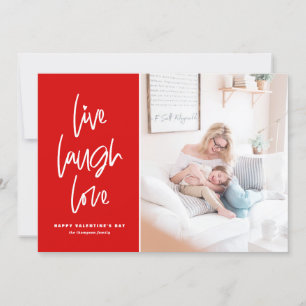 Cartes Pour Fêtes Annuelles Live Laugh Love Lettering Red Valentine's Day