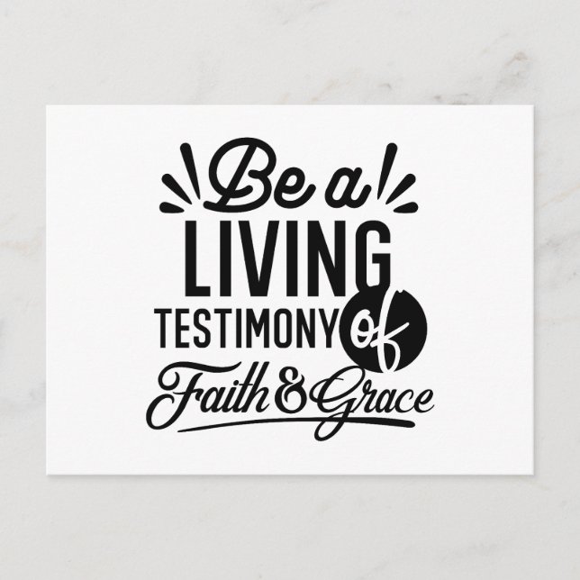 Cartes Pour Fêtes Annuelles Living Testimony Bible Quote Christian Motivation (Devant)